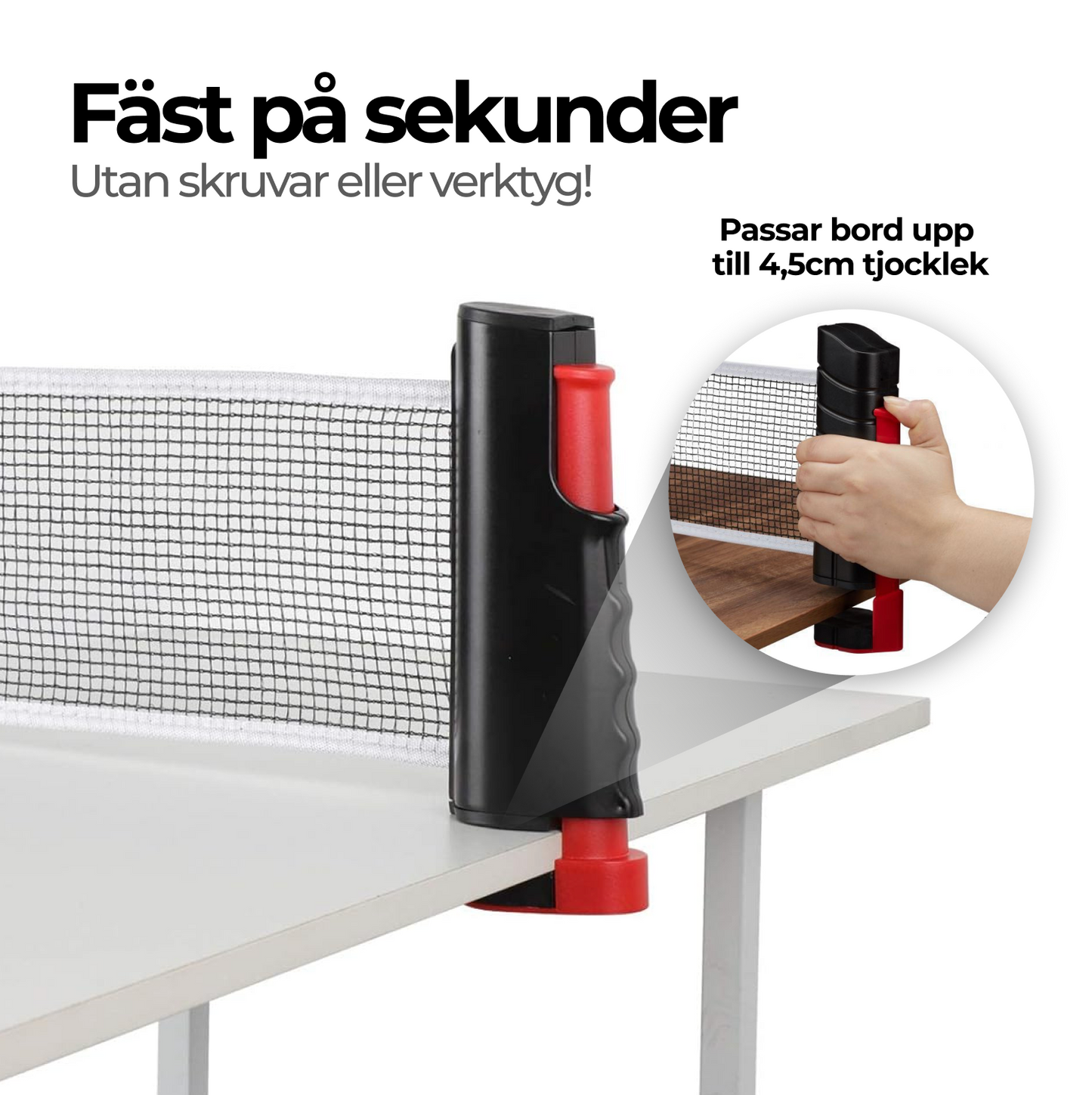 Portable table tennis set